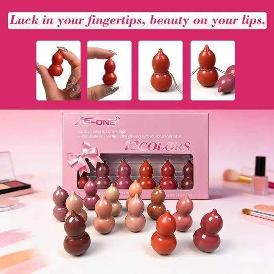 Mini Lipstick Set – Lucky Gourd Shape, Cute Compact Lip Color Collection for Everyday Makeup